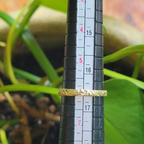 Solid 10K Handmade Ornate Edwardian Style Ring Band, size 6 - Picture 13 of 13